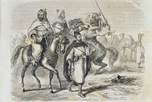 Marocká karavana v 60. letech 19. století, vyryla Auguste Trichon (nar. 1814) od French School